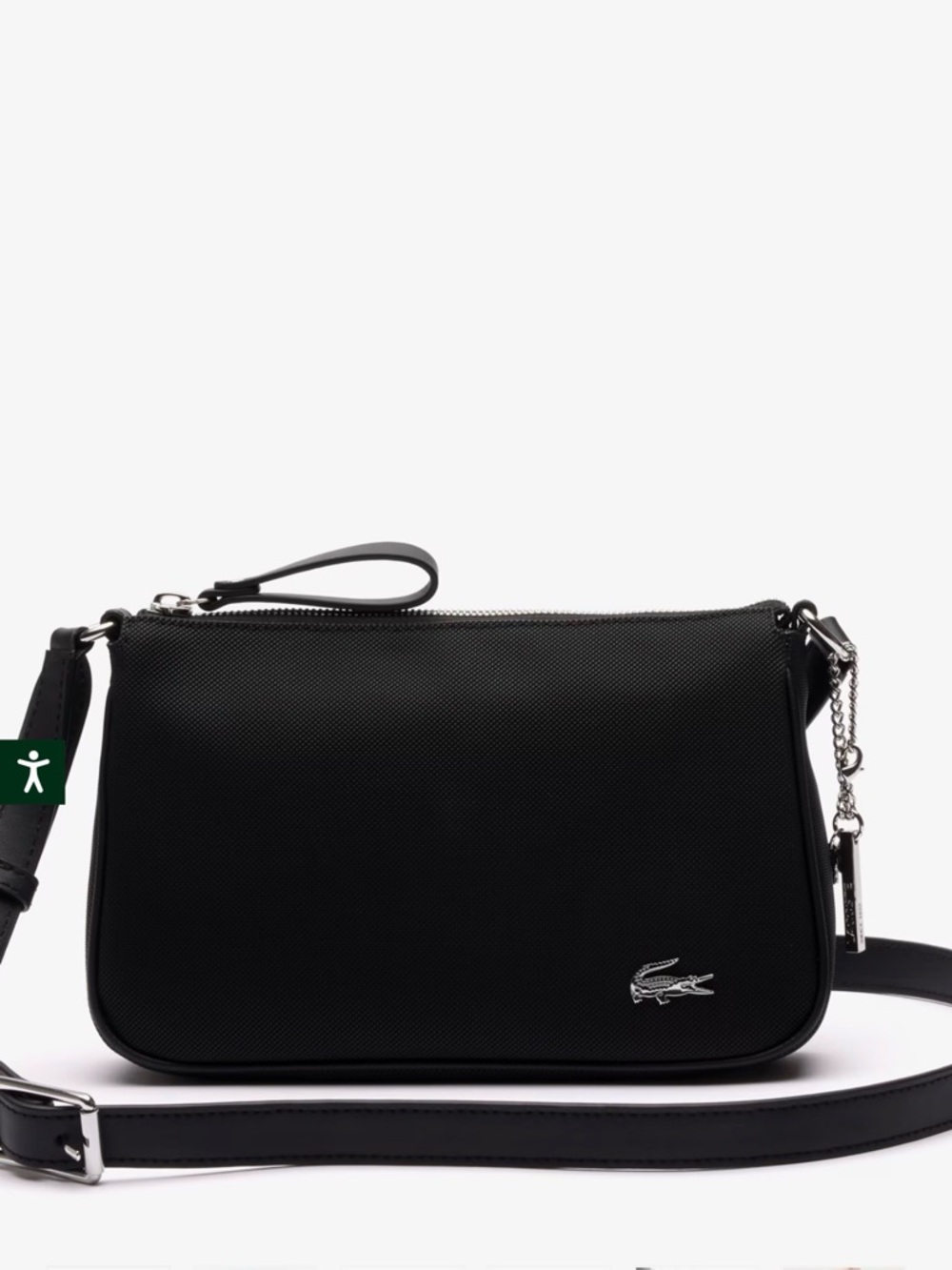 Lacoste Black Crossbody Bag with Silver Croc sold out NWOT